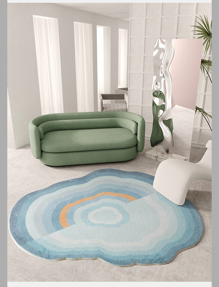 Nordic Abstract Geode Cloud Monocrome Rug