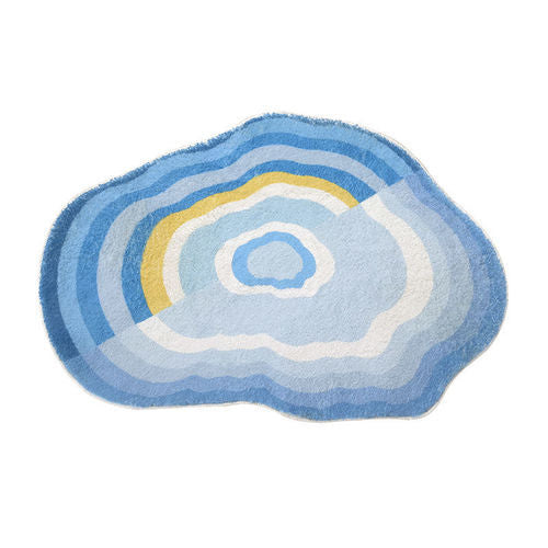 Nordic Abstract Geode Cloud Monocrome Rug