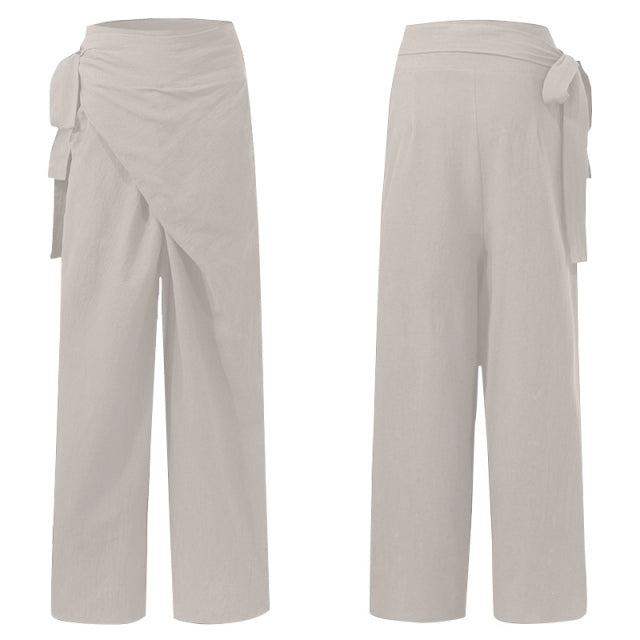 Belize Linen Wide-leg Long Trousers