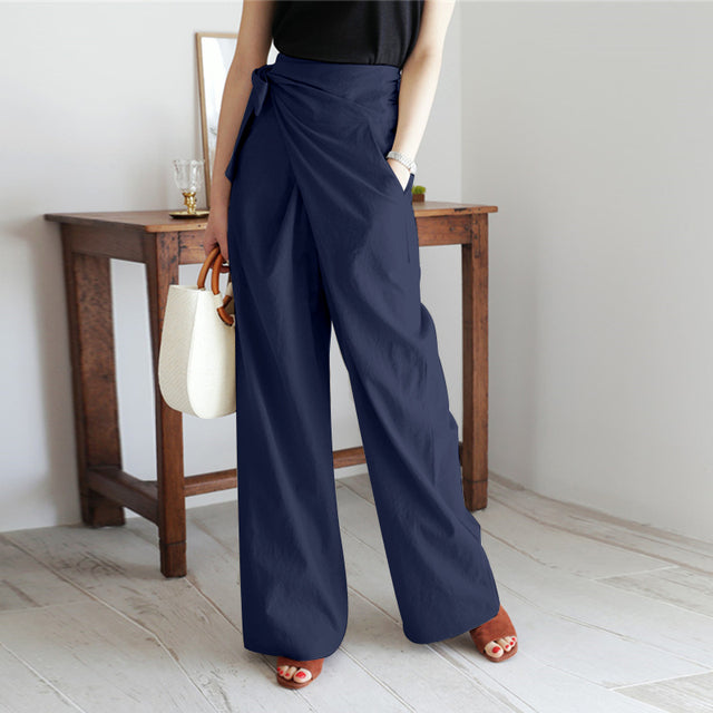 Belize Linen Wide-leg Long Trousers