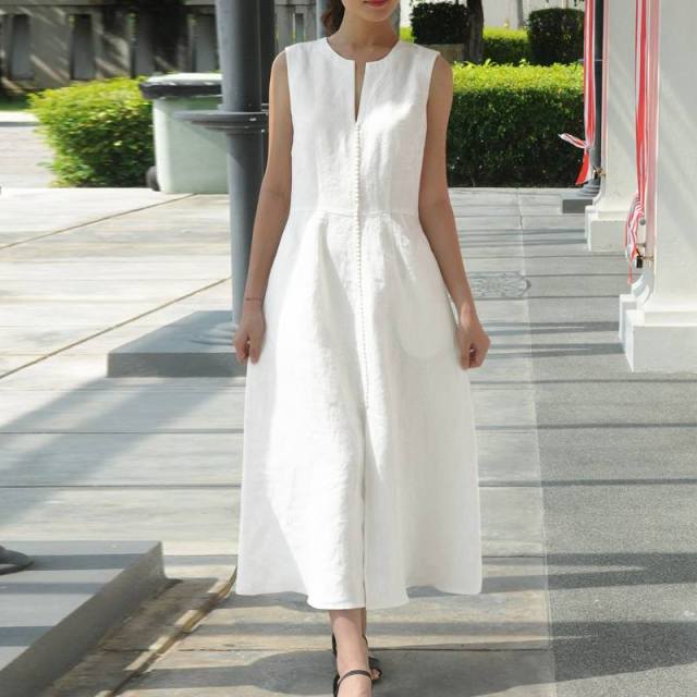 Architectural Summer Linen Style Dress