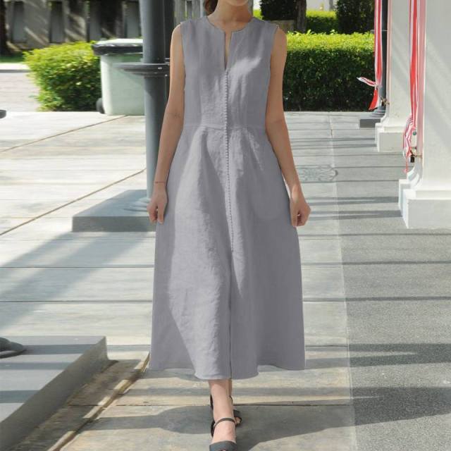 Architectural Summer Linen Style Dress