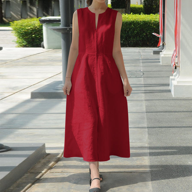 Architectural Summer Linen Style Dress