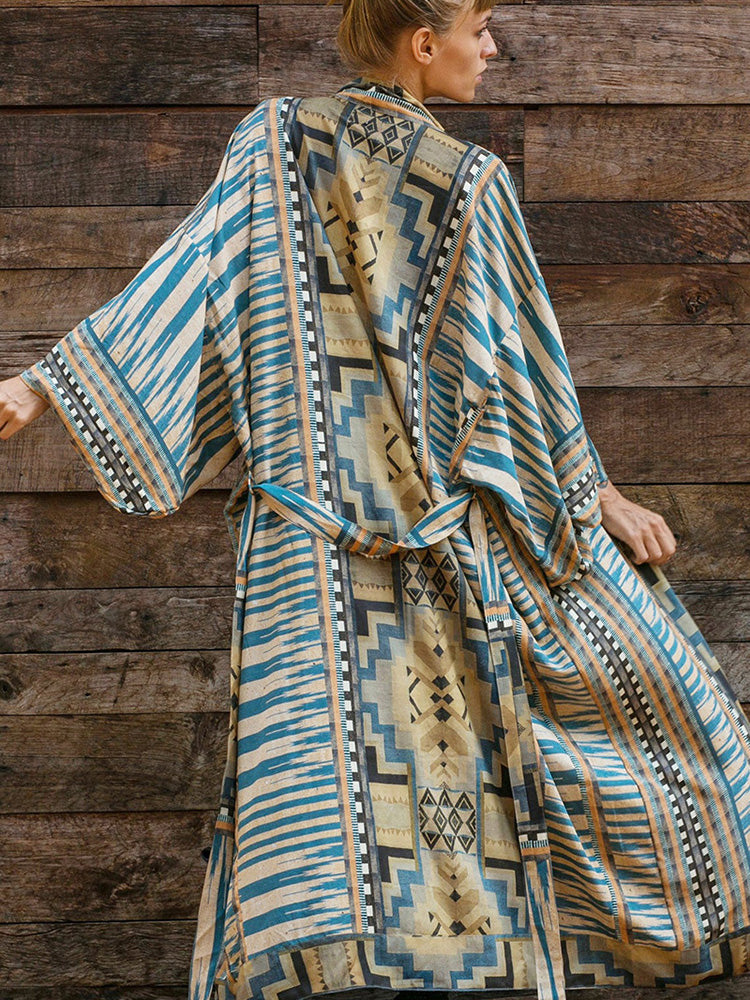 Fitshinling Vintage Geometric Beach Kimono