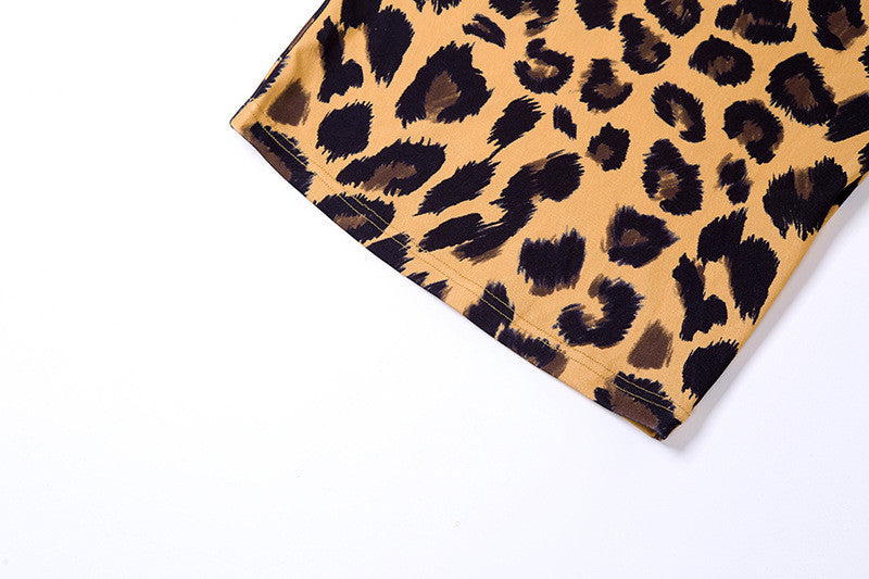 Ahagaga Leopard Print Bodycon Dress