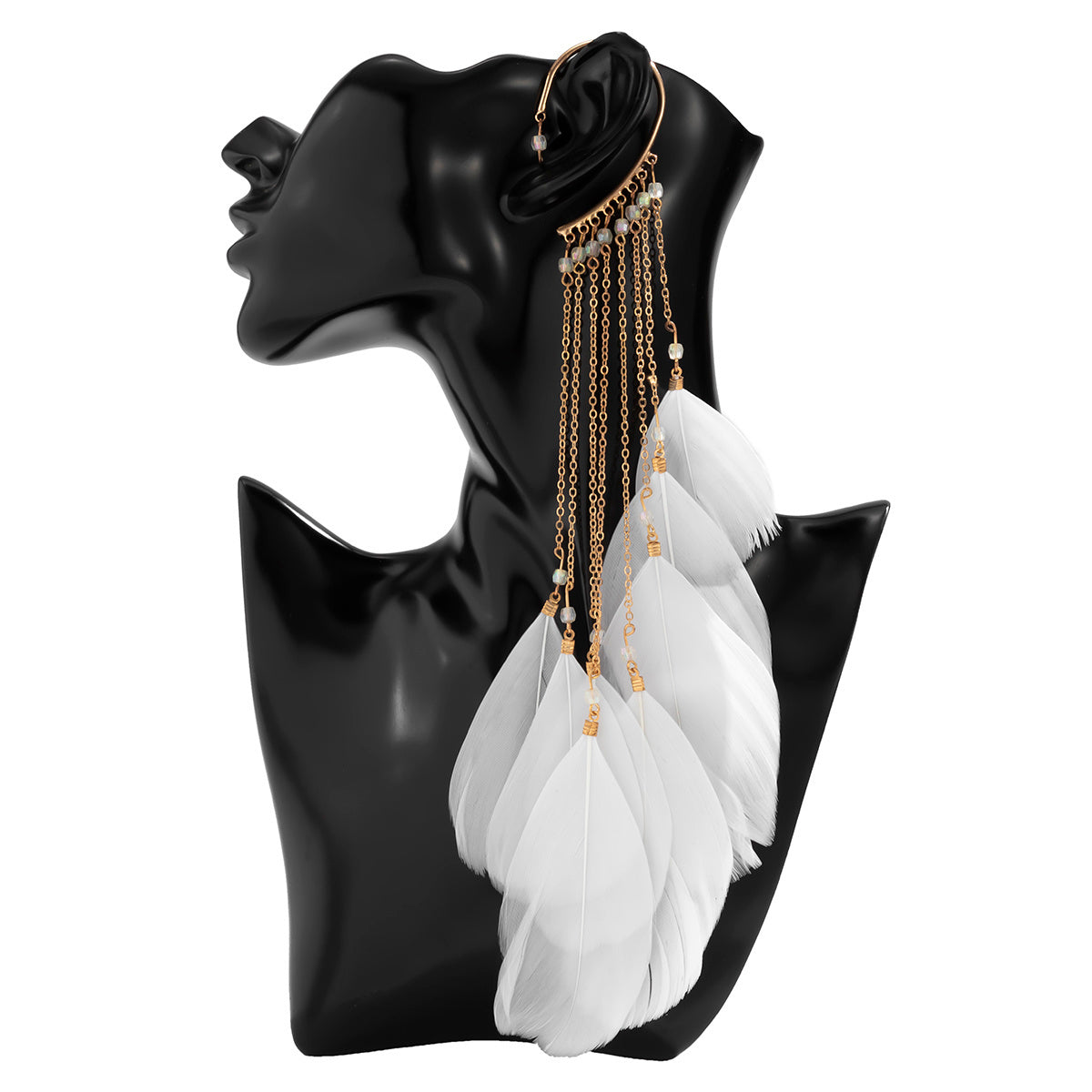 MAGNA Long Feather Tassel Ear Cuff Jewelry