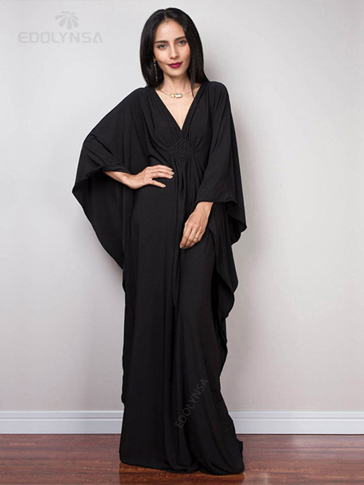 Radiant Batwing Sleeve Loose Maxi Dress