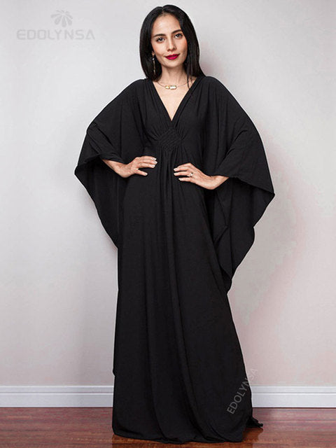 Radiant Batwing Sleeve Loose Maxi Dress