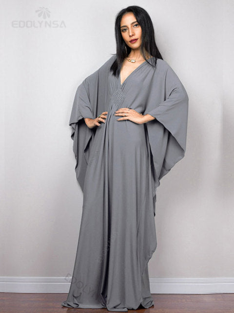 Radiant Batwing Sleeve Loose Maxi Dress