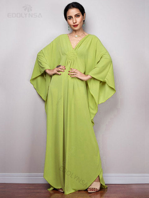 Radiant Batwing Sleeve Loose Maxi Dress