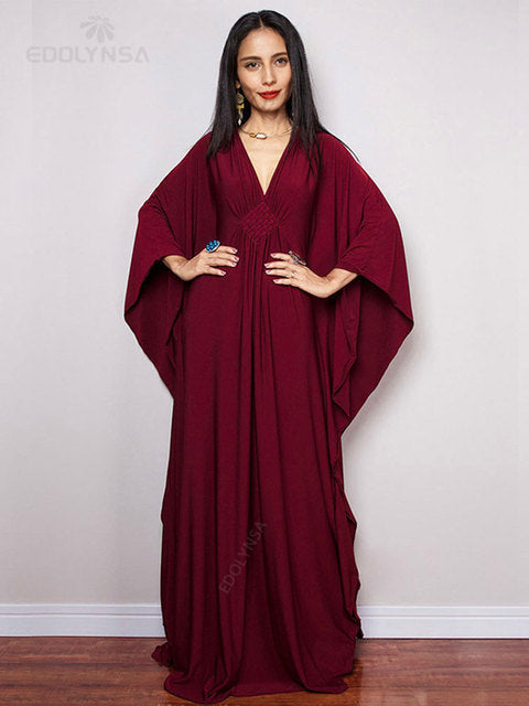 Radiant Batwing Sleeve Loose Maxi Dress