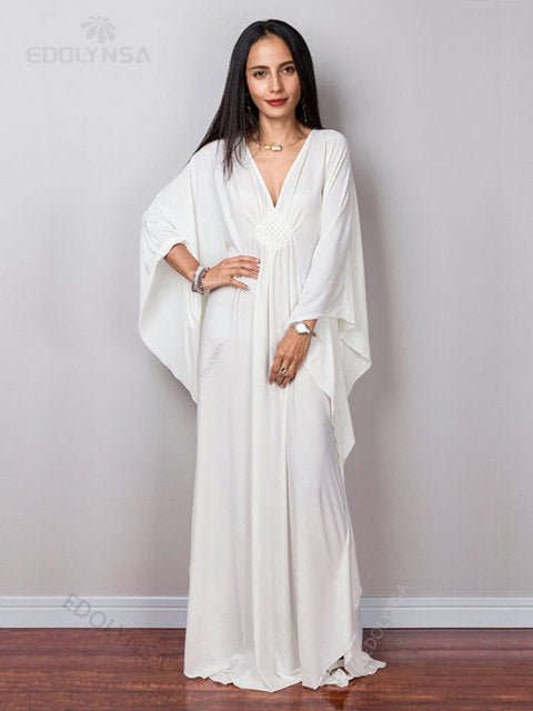 Radiant Batwing Sleeve Loose Maxi Dress