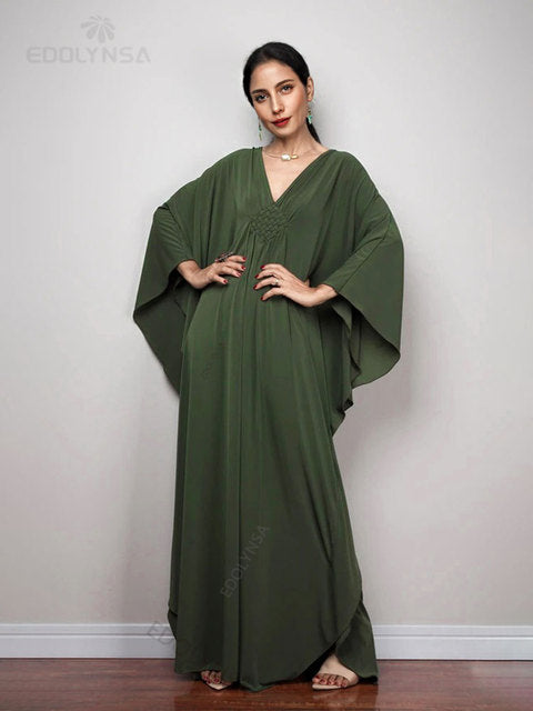 Radiant Batwing Sleeve Loose Maxi Dress