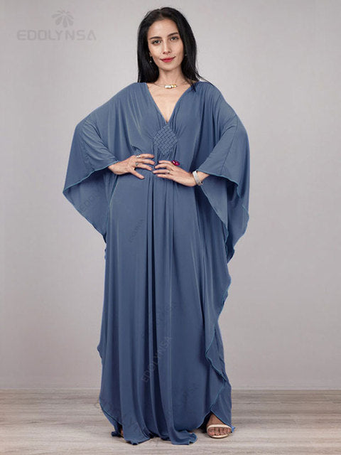 Radiant Batwing Sleeve Loose Maxi Dress