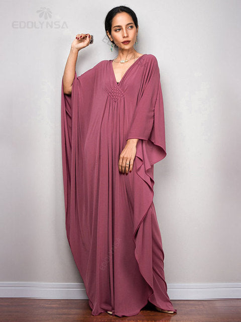 Radiant Batwing Sleeve Loose Maxi Dress