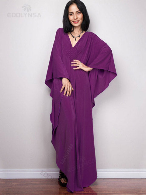 Radiant Batwing Sleeve Loose Maxi Dress