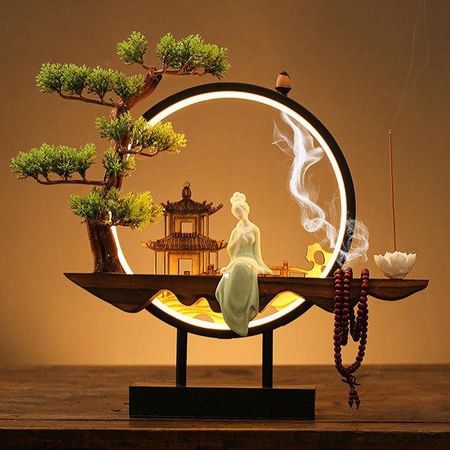 Peaceful Scene Backflow Incense Burner