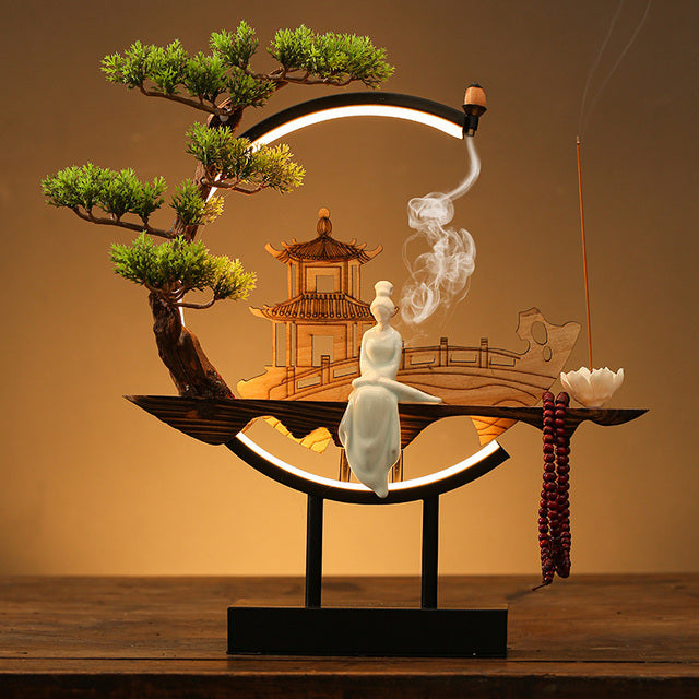 Peaceful Scene Backflow Incense Burner