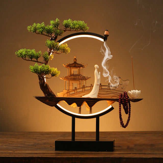 Peaceful Scene Backflow Incense Burner