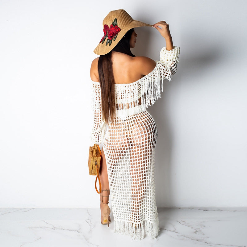 Fringed Tassel Summer Beach Crochet Dress