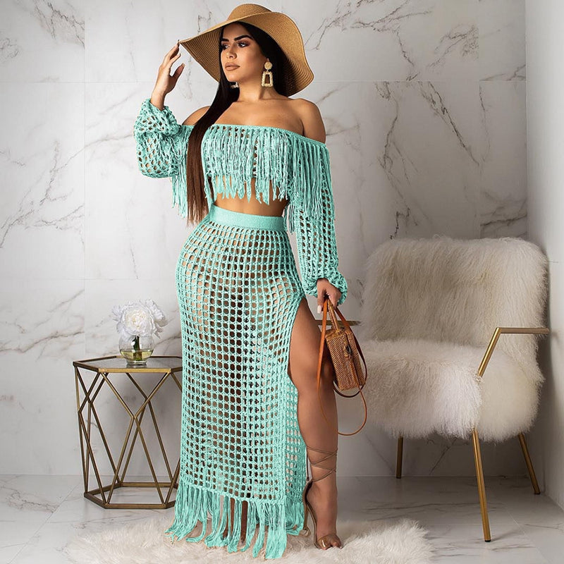 Fringed Tassel Summer Beach Crochet Dress