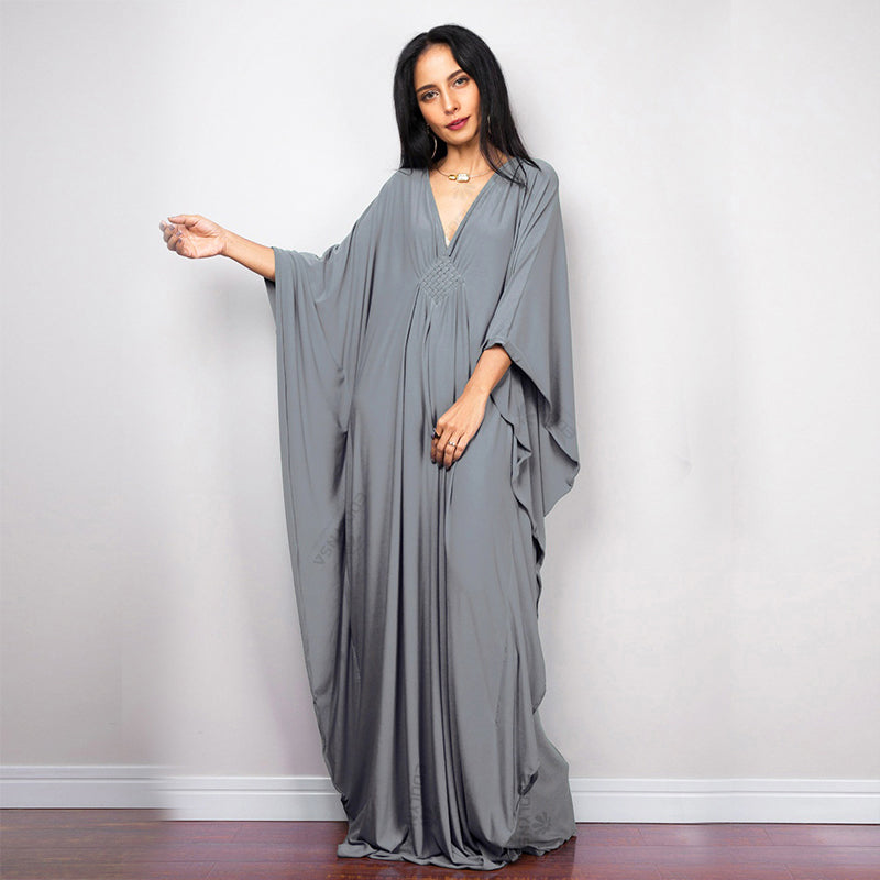 Radiant Batwing Sleeve Loose Maxi Dress