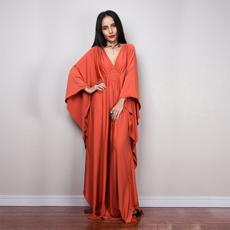 Radiant Batwing Sleeve Loose Maxi Dress