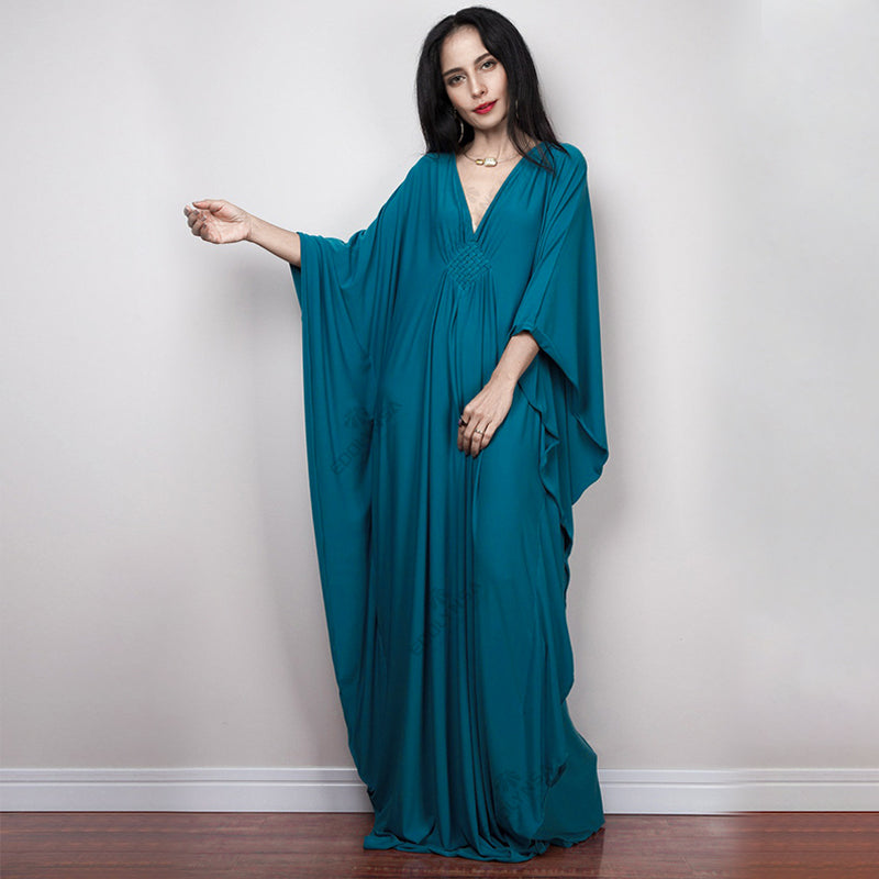 Radiant Batwing Sleeve Loose Maxi Dress