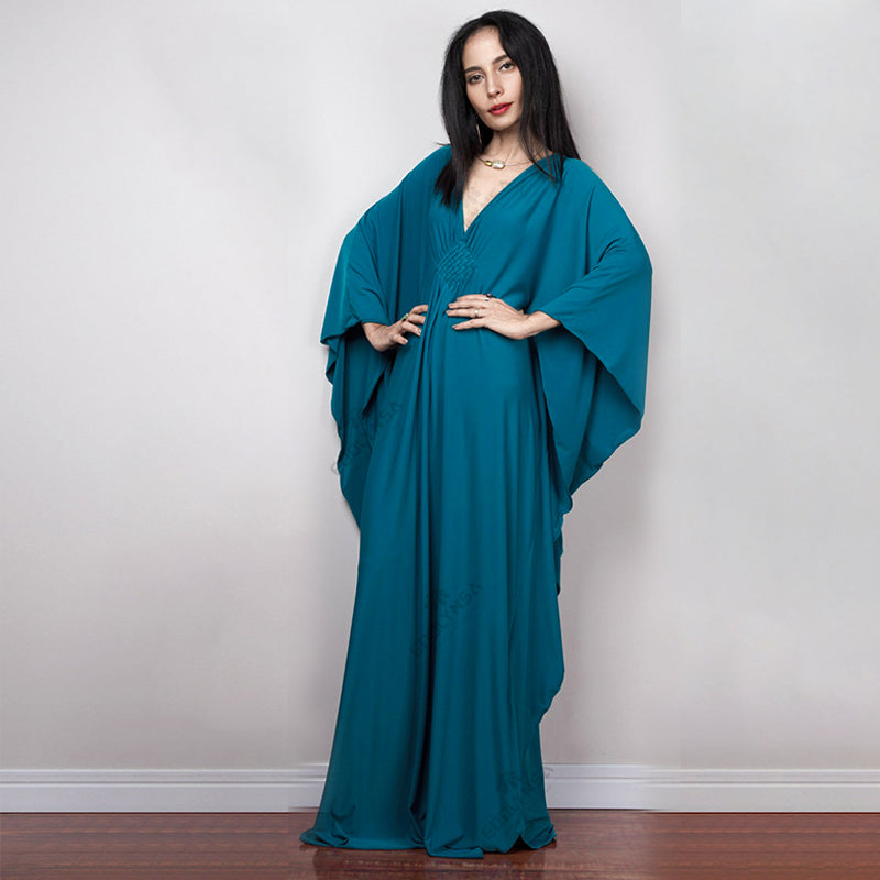 Radiant Batwing Sleeve Loose Maxi Dress