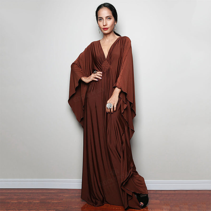 Radiant Batwing Sleeve Loose Maxi Dress