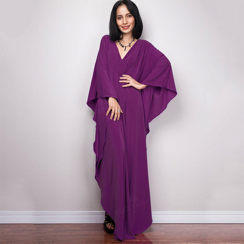 Radiant Batwing Sleeve Loose Maxi Dress