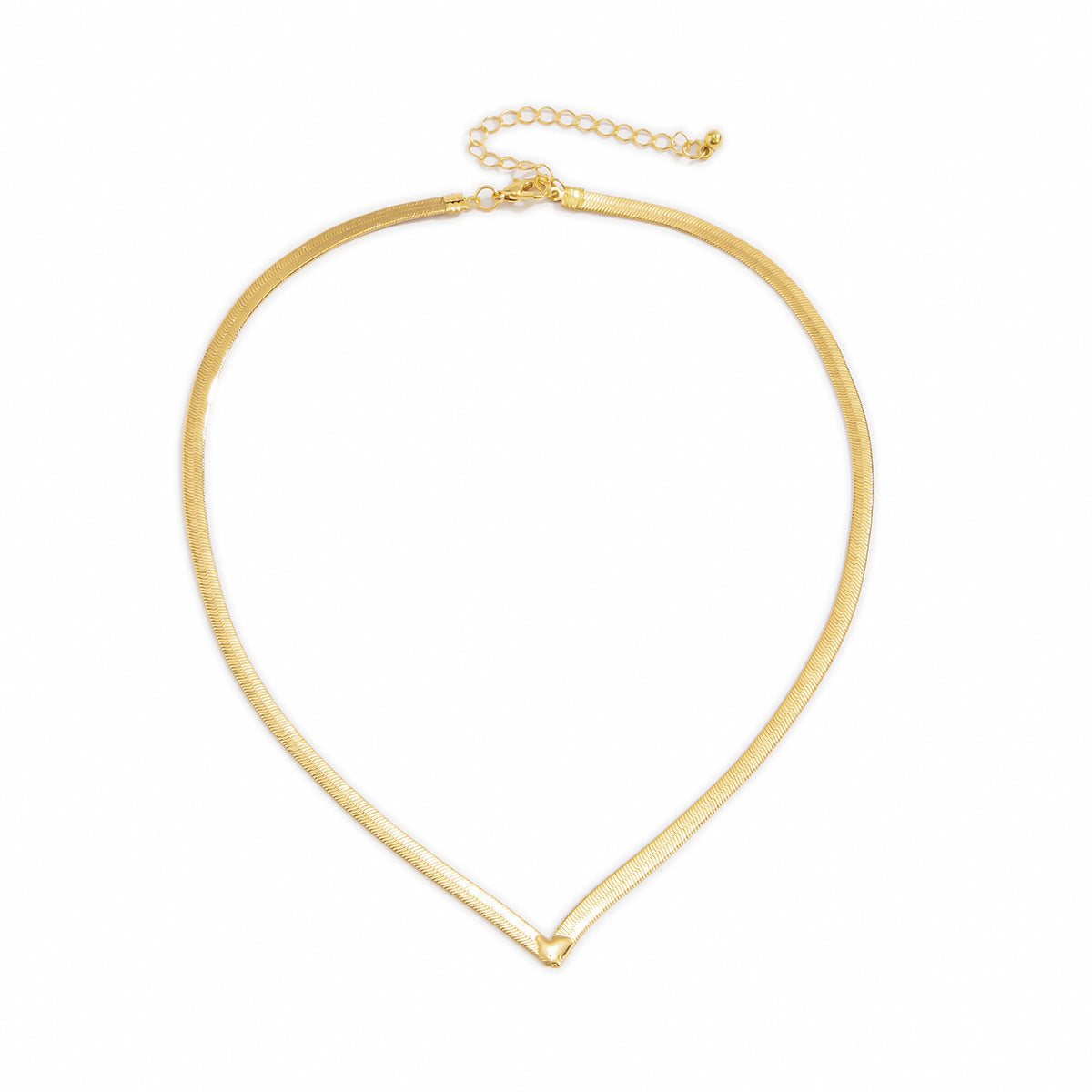 Lucia Herringbone Gold or Silver Elegant Necklace