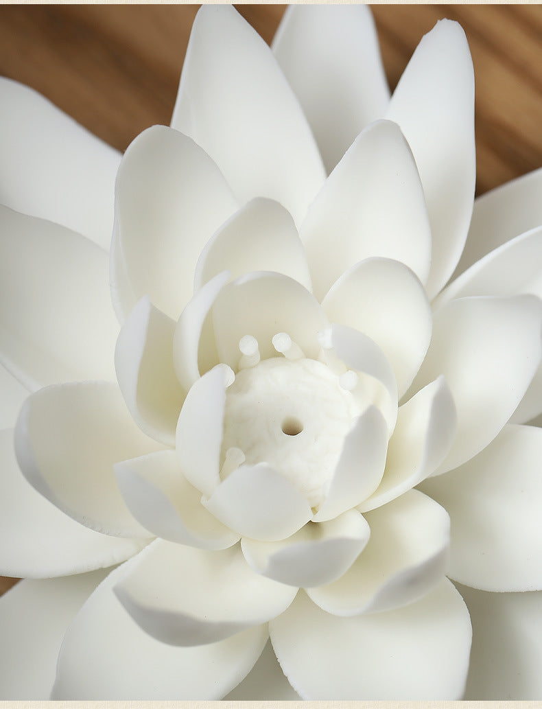 Ceramic White Lotus Incense Burner