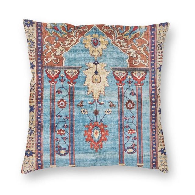 Turkish Antique Tabriz Persian Rug Pillow Cover