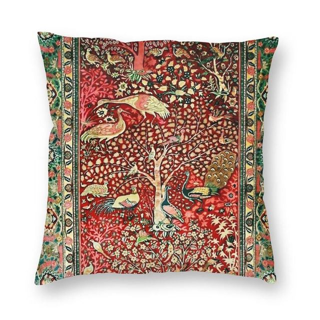 Turkish Antique Tabriz Persian Rug Pillow Cover