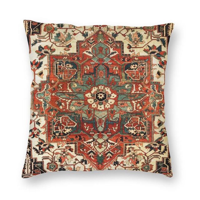 Turkish Antique Tabriz Persian Rug Pillow Cover