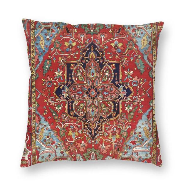 Turkish Antique Tabriz Persian Rug Pillow Cover