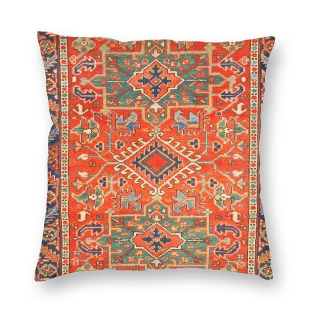 Turkish Antique Tabriz Persian Rug Pillow Cover