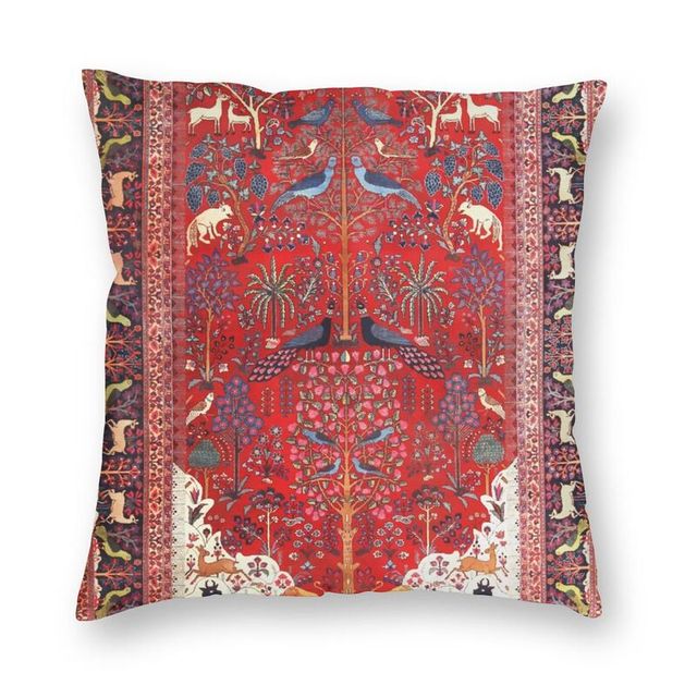 Turkish Antique Tabriz Persian Rug Pillow Cover