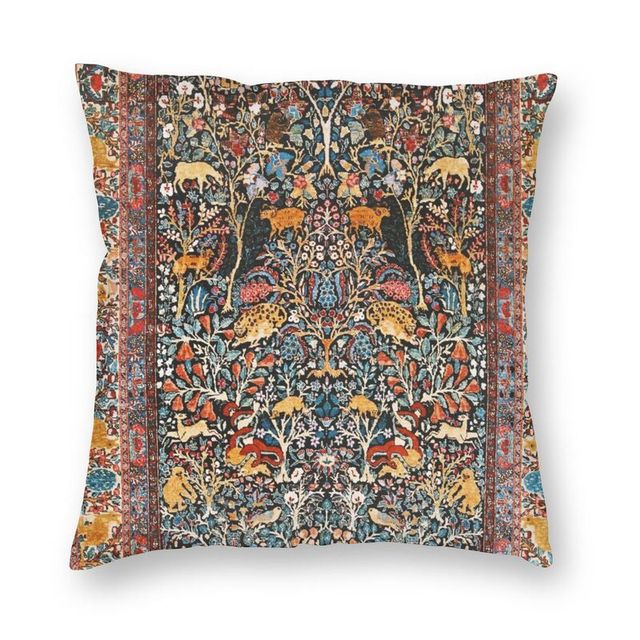 Turkish Antique Tabriz Persian Rug Pillow Cover