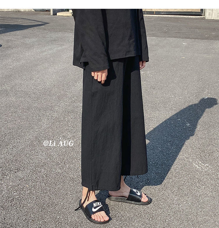 Harajuku Street Ankle-length Drawstring Bottom Cropped Pant