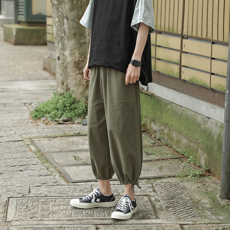 Harajuku Street Ankle-length Drawstring Bottom Cropped Pant