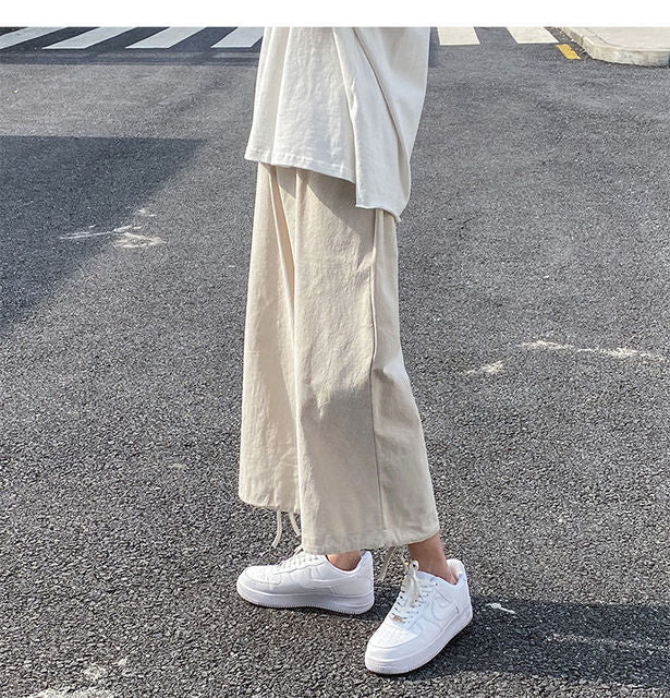 Harajuku Street Ankle-length Drawstring Bottom Cropped Pant