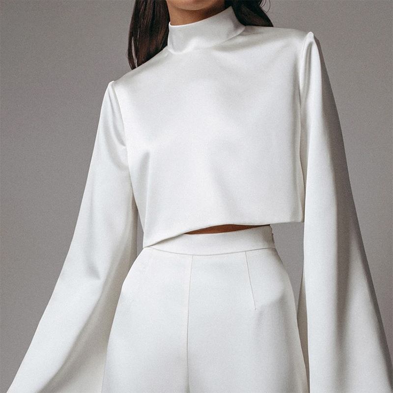 Dreamy Off The Shoulder Crop Top With Wide Leg Pants