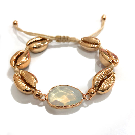 Nature Stone Charm PUKA Shell Bracelet